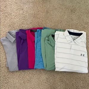 Six under armor golf shirts